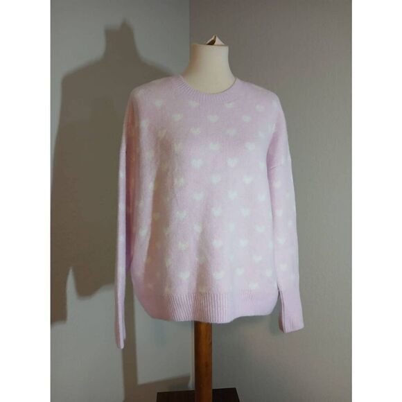 Vince Camuto NWT Heart Print Sweater Size XS - Picture 2 of 11